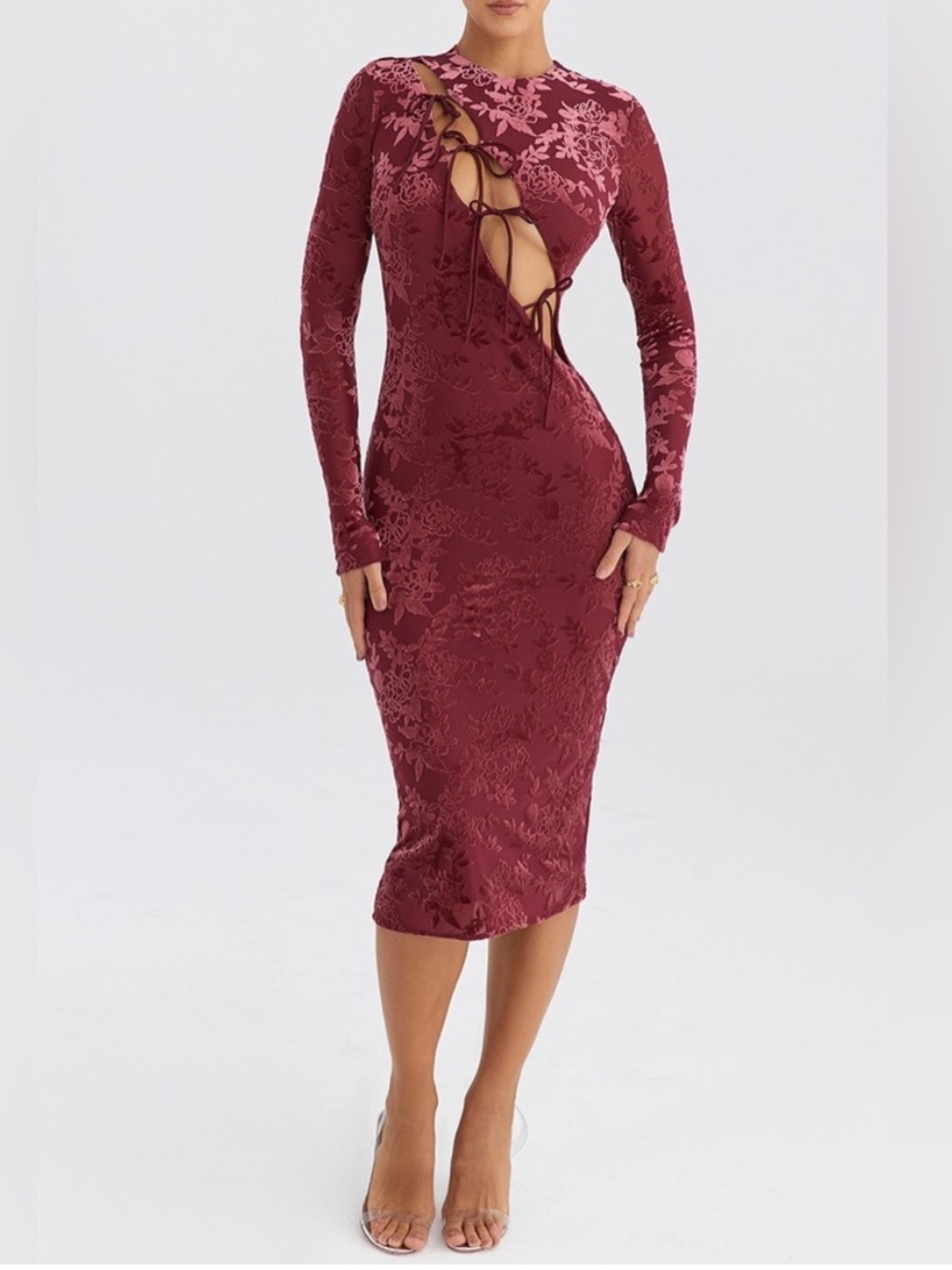 Mistress Rocks Mahogany
Devore Midi Dress